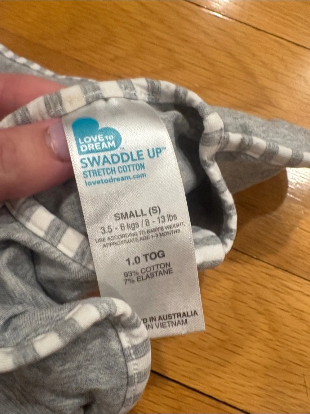 Love to dream Gray Striped-Trim Sleep Sack Swaddle